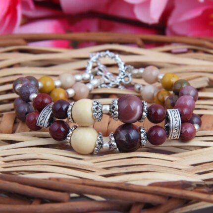 GGL Glamville 7.5 Inches Yellow Tiger Eye Gemstone Beads Bracelet