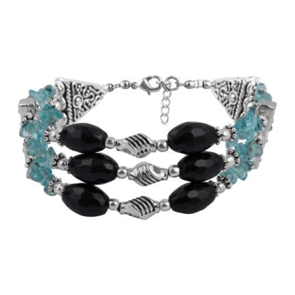 GGL Triple Stand Gemstone Beads Bracelet For Girls