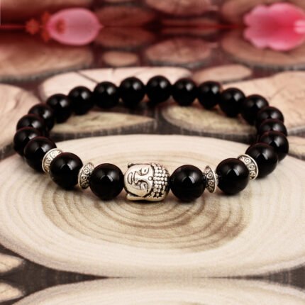 GGL Black Onyx Gemstone Beads Bracelet For Women & Girls