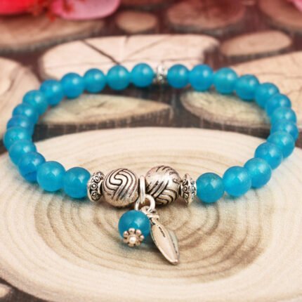 GGL Dyed Quartzite Stretchable Beads Bracelet For Girls