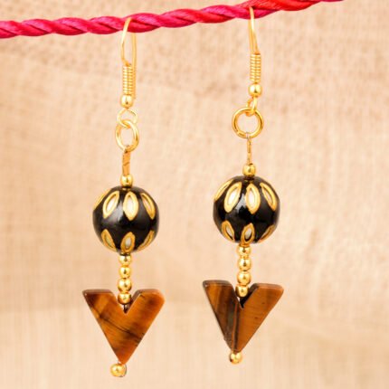GGL Delightful Tiger eye Beads Earrings for Women