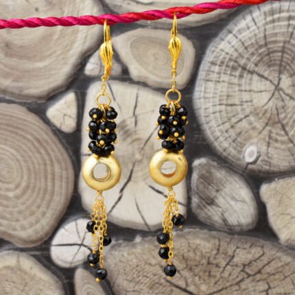 GGL Fascinate Black Spinal Beads Earrings for Women