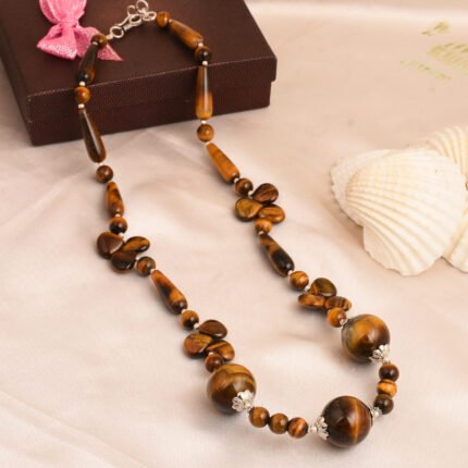 GGL Round Multicolored Three Strands Jade Gemstone 18 Inch Necklace For Women