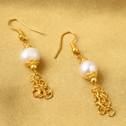 GGL Fresh Water Pearl 2.5 Inch Earrings With Hooks