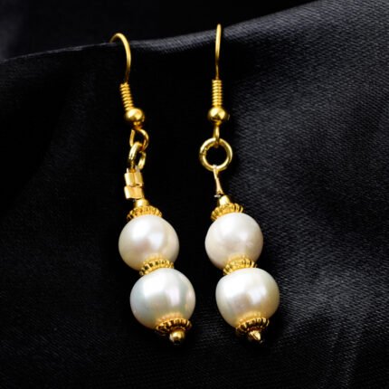 GGL White Fresh Water Pearls Earrings