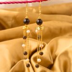 pearl earring, freshwater pearl earring, pearl earring for women, pearl earring for girls, girls earring, white pearl earring, smoky quartz earring