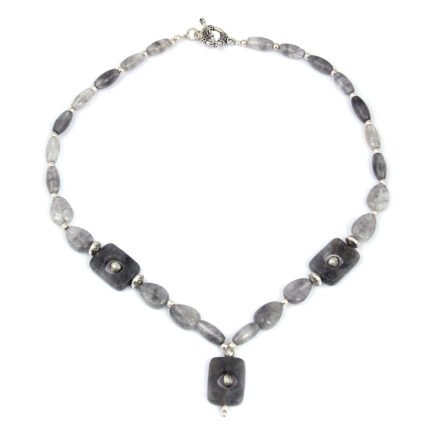 Cloudy Quartz  18" Gemstone Beads Fashion Necklace