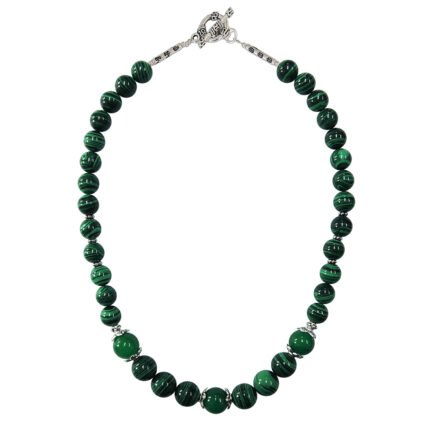 GGL Green Color Mosaic Beads 18" Bold Necklace
