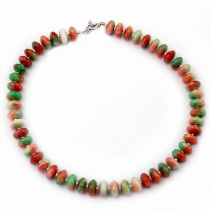 Pearlz Ocean Jellyed Dyed Quartzite Gemstone Beads 18 Inches Necklace
