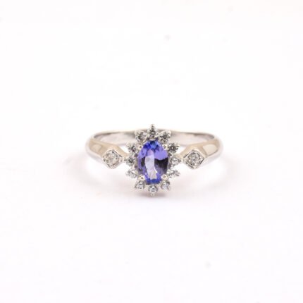 GGL Silver Tanzanite Stone Ring's