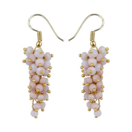 GGL Prompt Pink Opal Beads Earrings for Women