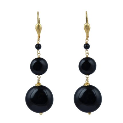 GGL Thrilling Black Agate Beads Earrings for Women