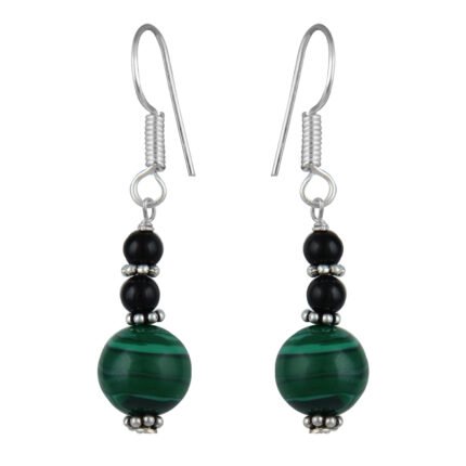 GGL Alluring Mosaic and  Black Agate Beads Earrings for Women