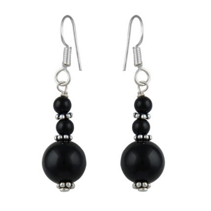 GGL Dazzling Black Agate Beads Earrings for Women