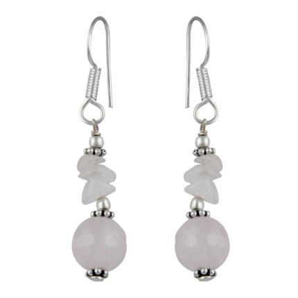 GGL Good Looking Rose Quartz Beads Earrings for Women