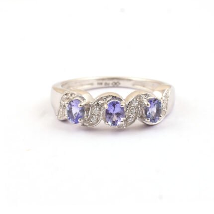 GGL Silver Tanzanite Stone Ring's