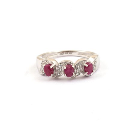 GGL Silver Ruby Stone Ring's