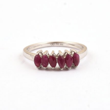 GGL Silver Ruby Stone Ring's
