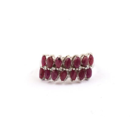 GGL Silver Ruby Stone Ring's