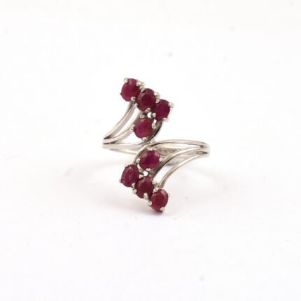 GGL Silver Ruby Stone Ring's