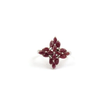 GGL Silver Ruby Stone Ring's