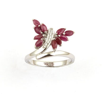 GGL Silver Ruby Stone Ring's