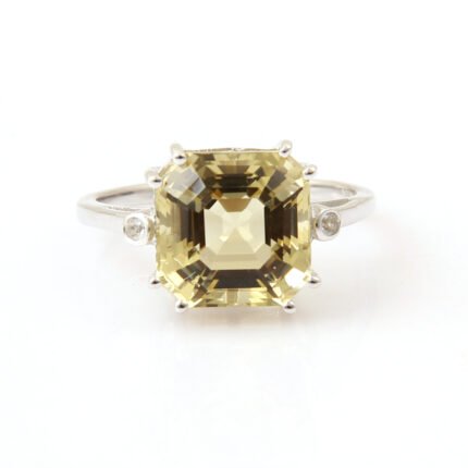 GGL Silver Lemon Quartz Stone Ring's
